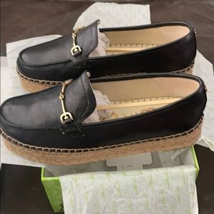 Sam Edelman Black Leather Espadrille Loafers